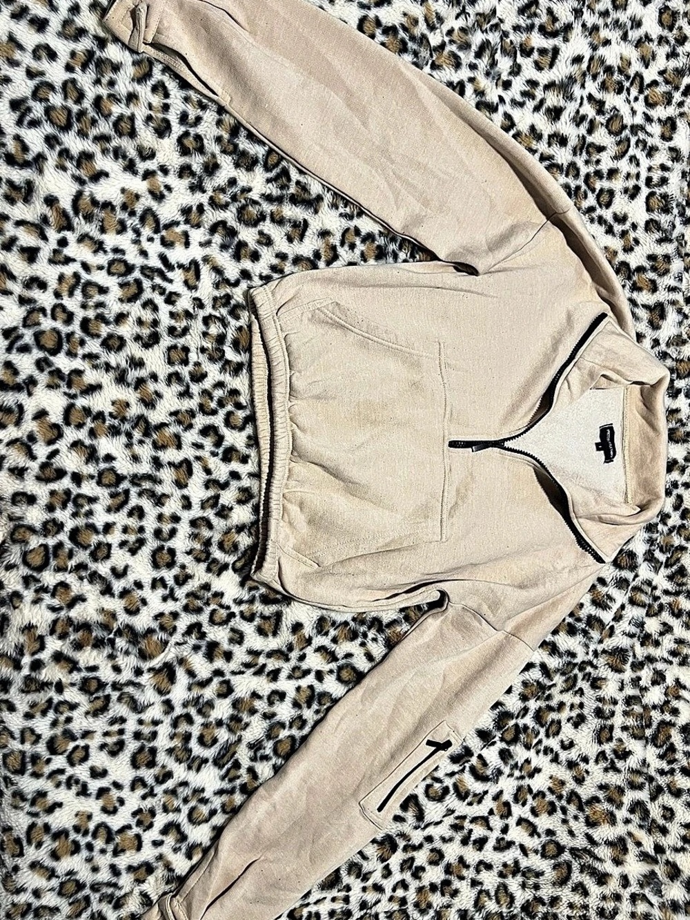 PrettyLittleThing Quarter Zip Pocket Detail Fleece Sweatshirt Fleece Sweatshirt